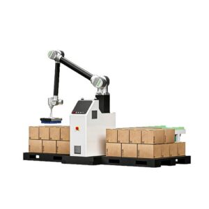 Collaborative palletizing robot for automated pallet stacking system