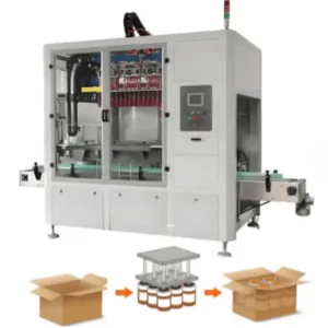 Case packer machine for automatic carton packing and product loading
