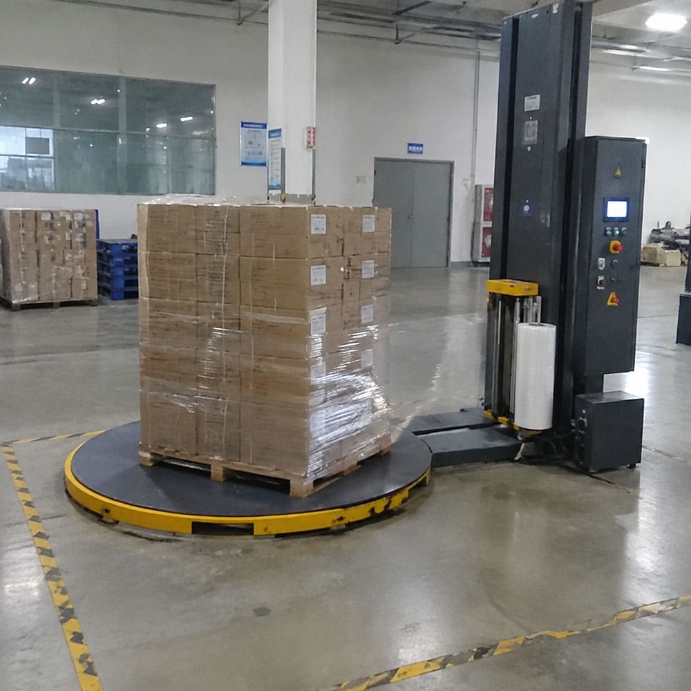 Testing pallet wrapping machines before shipment pallet wrapping machine FAT