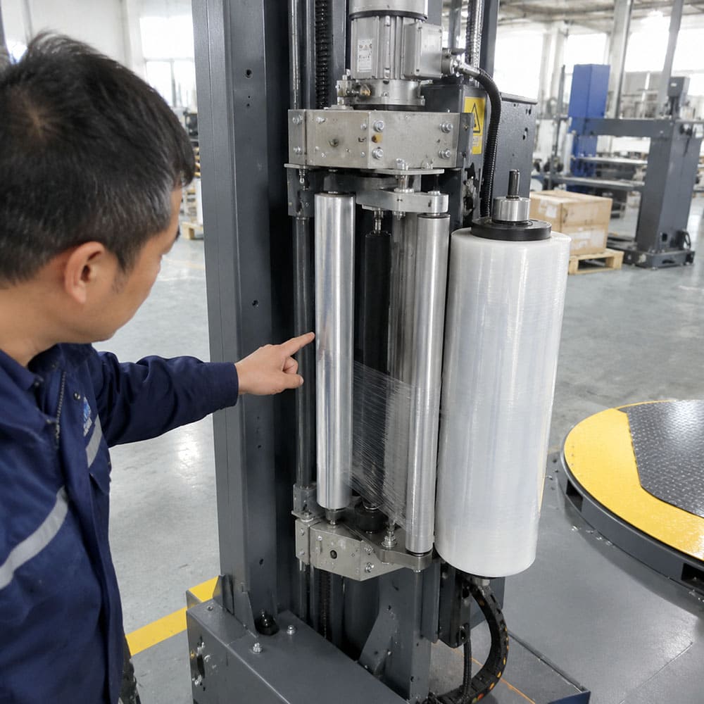 Load-based wrapping machine trials conducting loaded machine tests