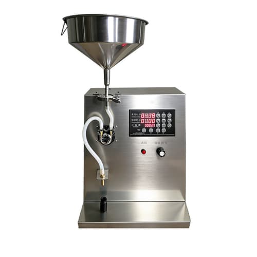 Nail polish filling machine on white background